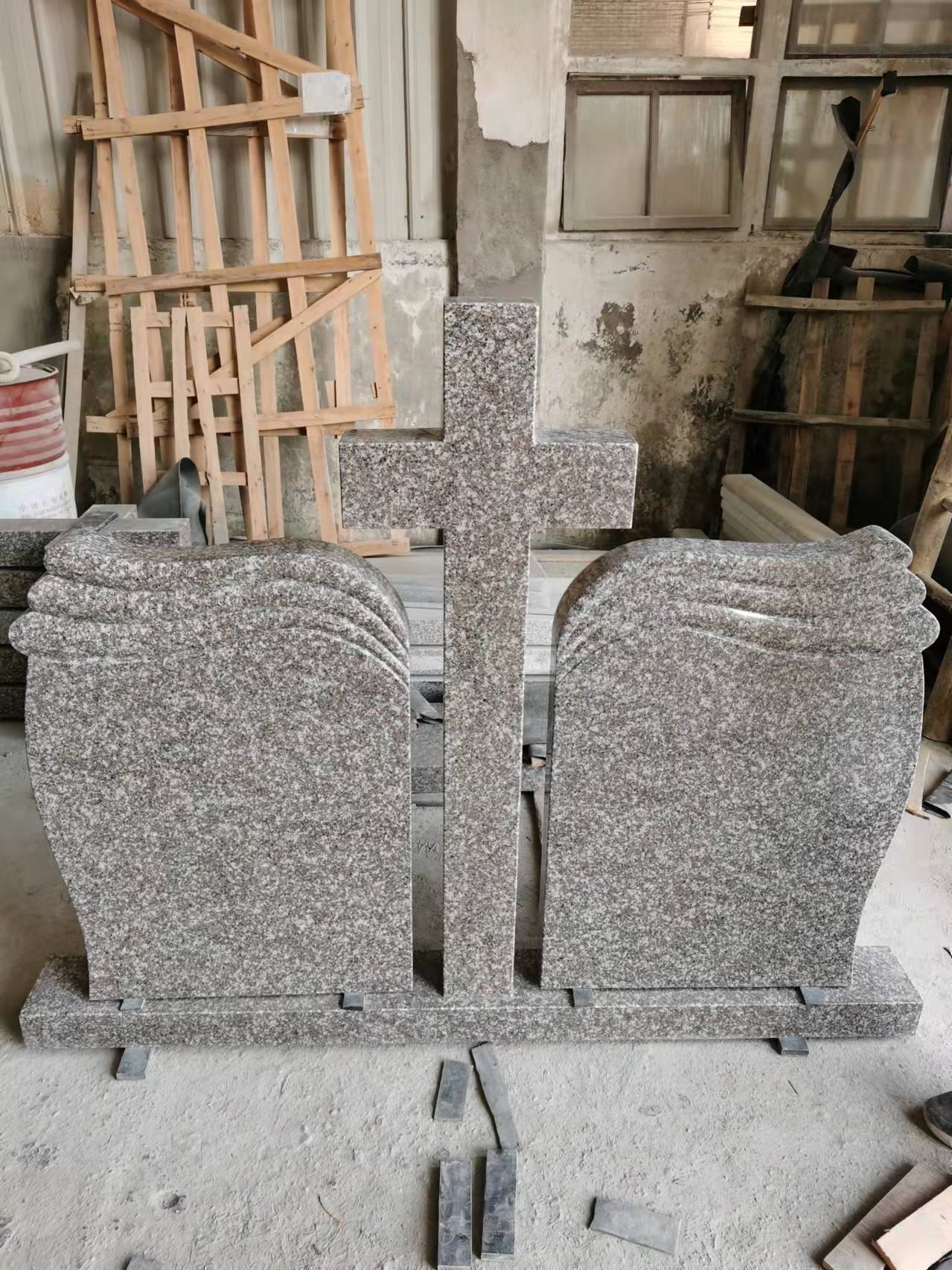 G665 double wings headstone 